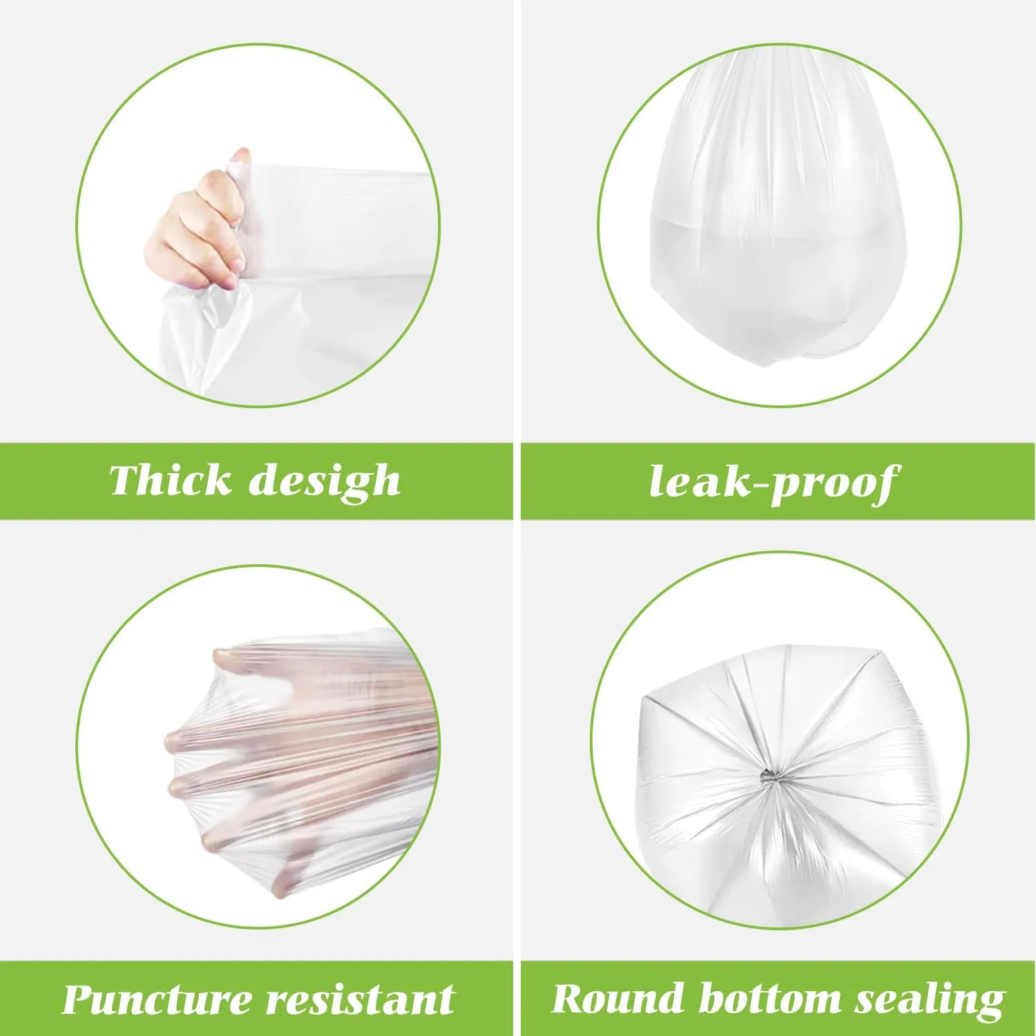 13 Gallon 120 Counts Strong Trash Bags Tall Kitchen Garbage Bags by Teivio, 12 Gallon 13 Gallon 14 Gallon, Multi-Use Bin Liners, Plastic Bags for Home Office Kitchen Yard Industrial, Clear