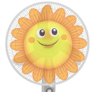 18-Inch Cartoon Children's Electric Fan | With All-Inclusive Mesh Protection Net & Anti-Pinch Hand Cover | Sun Flower