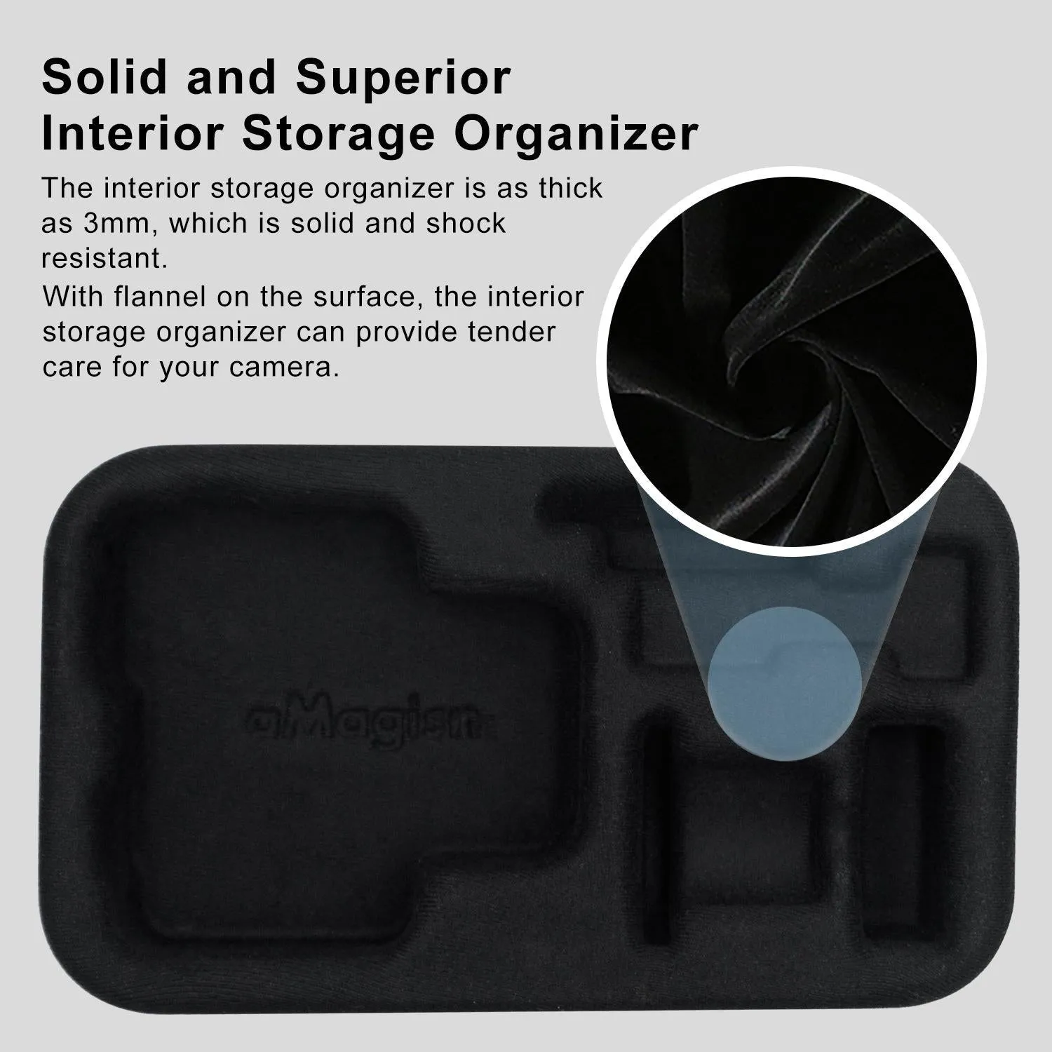 18.5 x 11.5 x 6cm Small Organizer Bag | For Sports Camera Accessories | Deep Gray