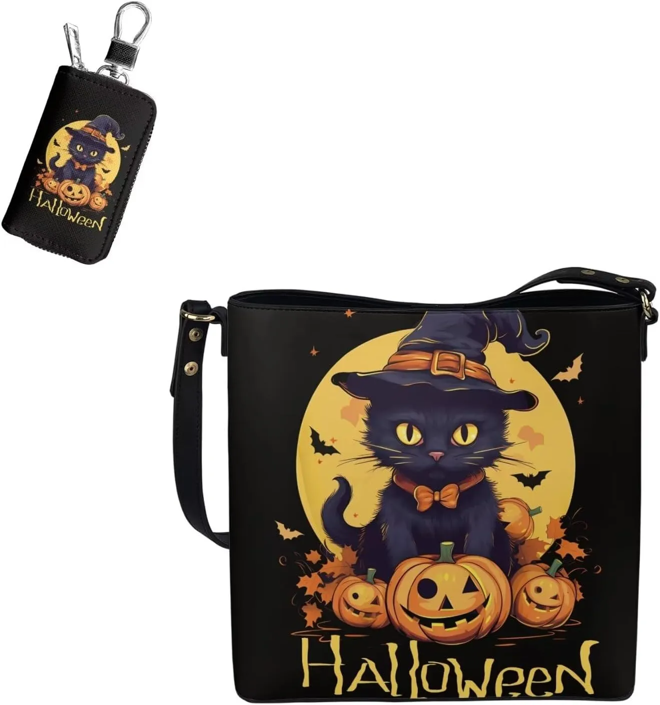 2Pcs Tote Bags Set Satchel Bags Crossbody Bags for Women Car Key Fob Protector
