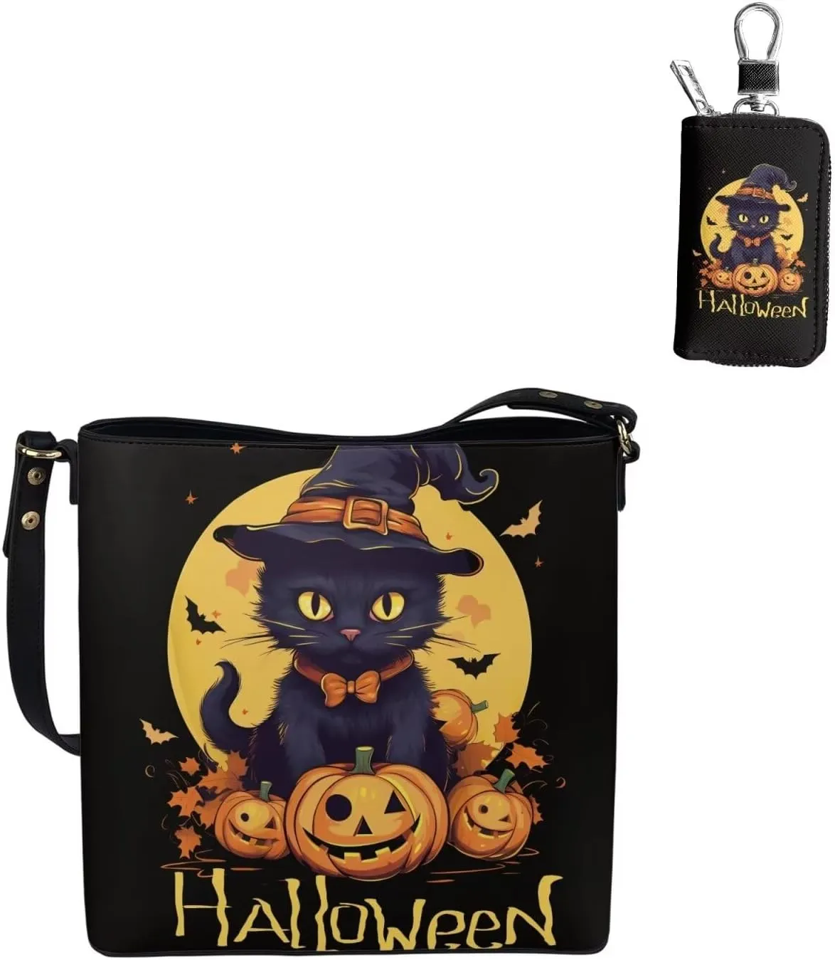 2Pcs Tote Bags Set Satchel Bags Crossbody Bags for Women Car Key Fob Protector