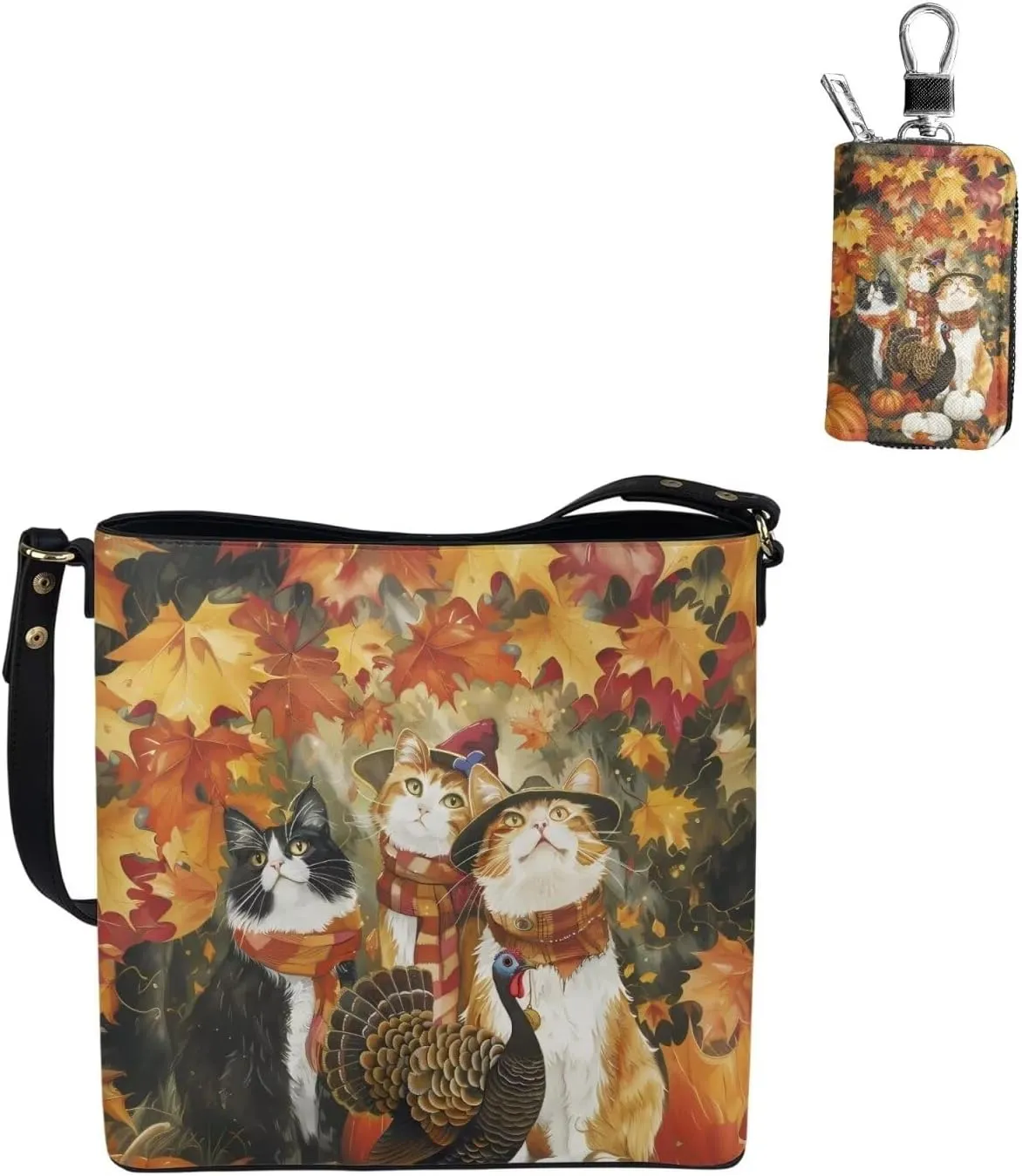 2Pcs Tote Bags Set Satchel Bags Crossbody Bags for Women Car Key Fob Protector