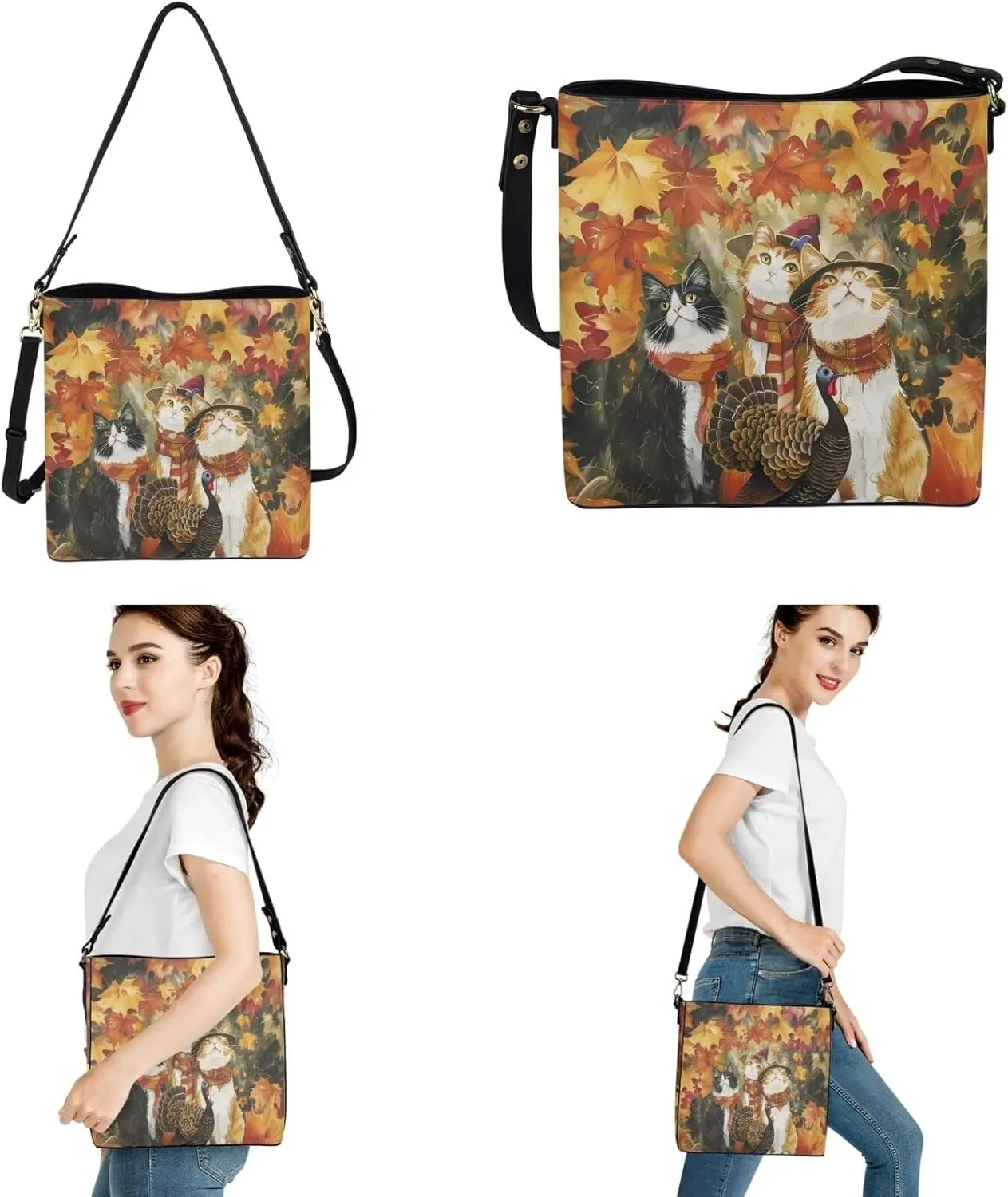 2Pcs Tote Bags Set Satchel Bags Crossbody Bags for Women Car Key Fob Protector