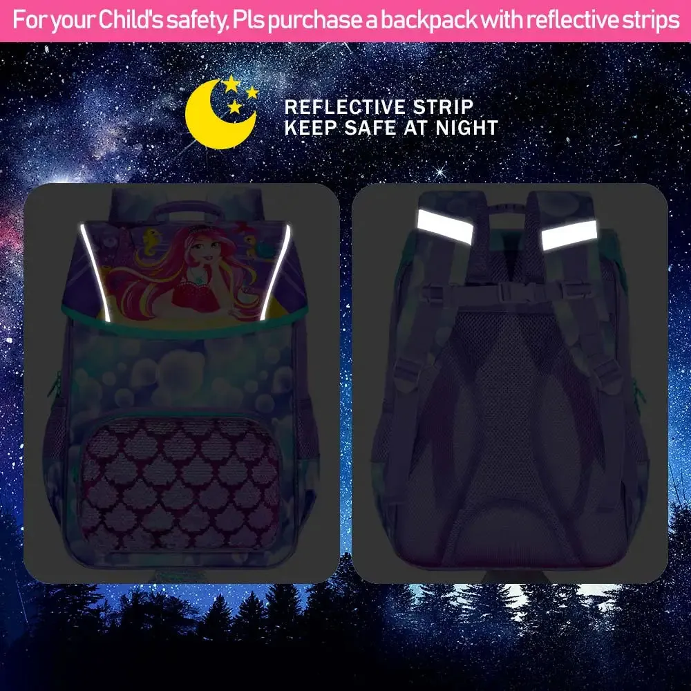 3 Piece Mermaid Backpack Set For Kids