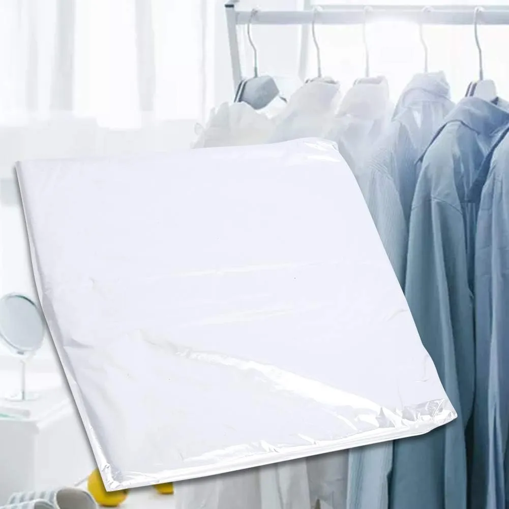 50Pcs Clear Clothes Bags, Plastic Dry Cleaner Garment Covers Clothing Storage Bags for Home Storage Clothing Stores (60 * 90)