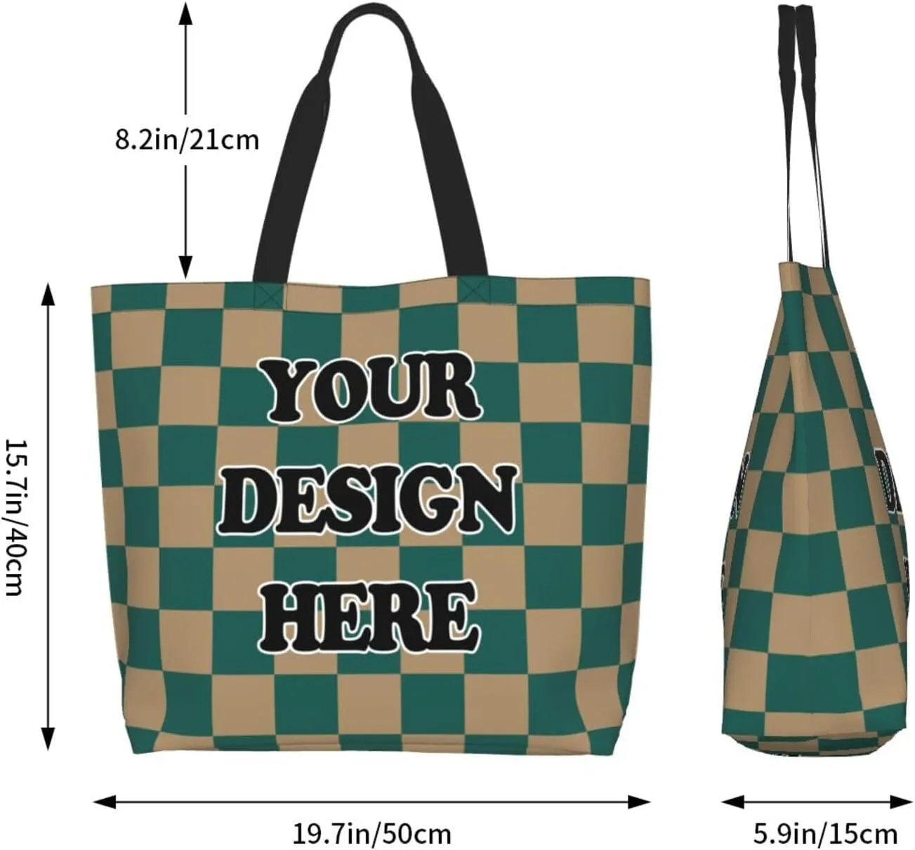 Abybela Custom Tote Bags with Team Logo Text Picture for Women Personalized Shopping Handmade Totes