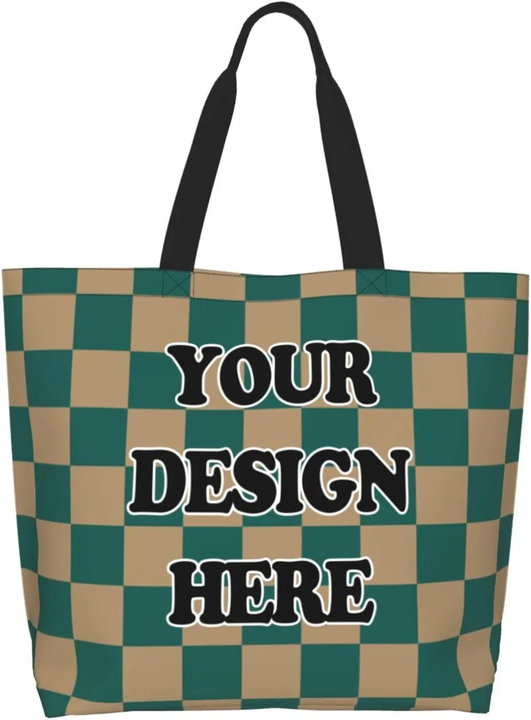 Abybela Custom Tote Bags with Team Logo Text Picture for Women Personalized Shopping Handmade Totes