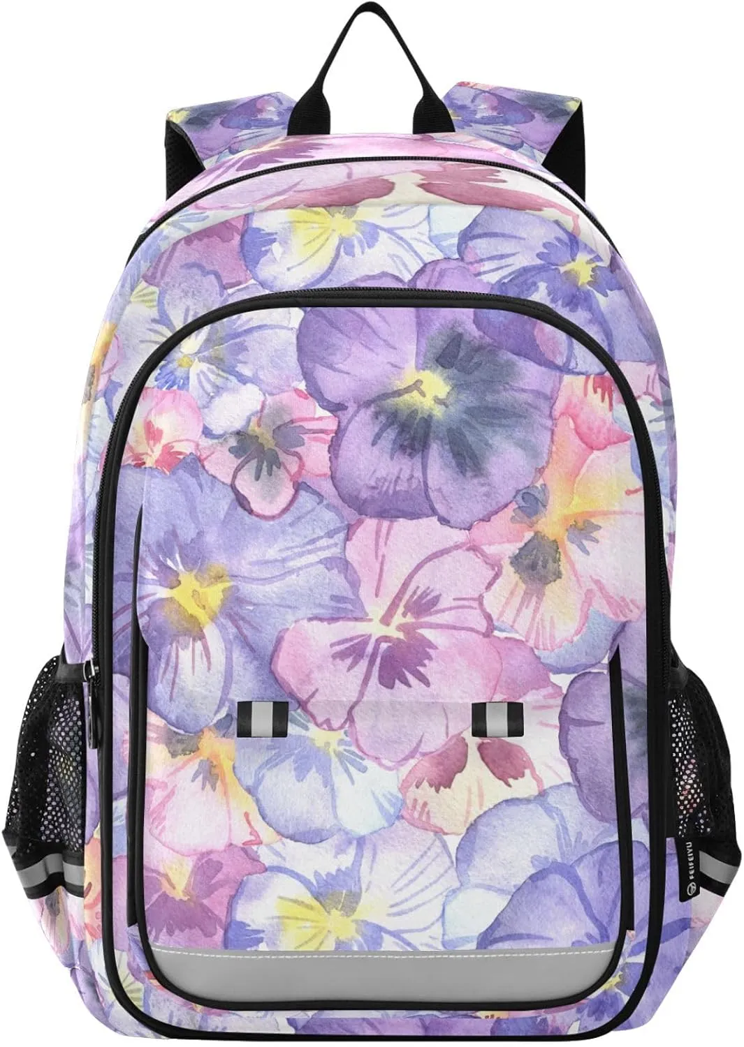ALAZA Blue and Purple Pink Flowers Laptop Backpack Purse for Women Men School Bag 17 Inch Bookbag Student Boys Girls Travel Casual Daypack