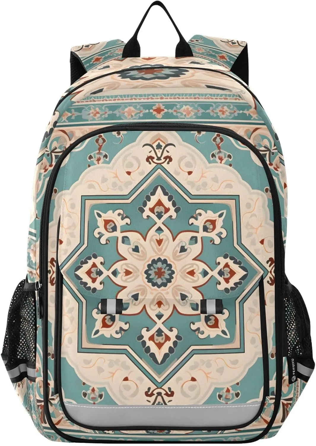 ALAZA Bohemian Mexican Blue Flower Laptop Backpack Purse for Women Men School Bag 17 Inch Bookbag Student Boys Girls Travel Casual Daypack