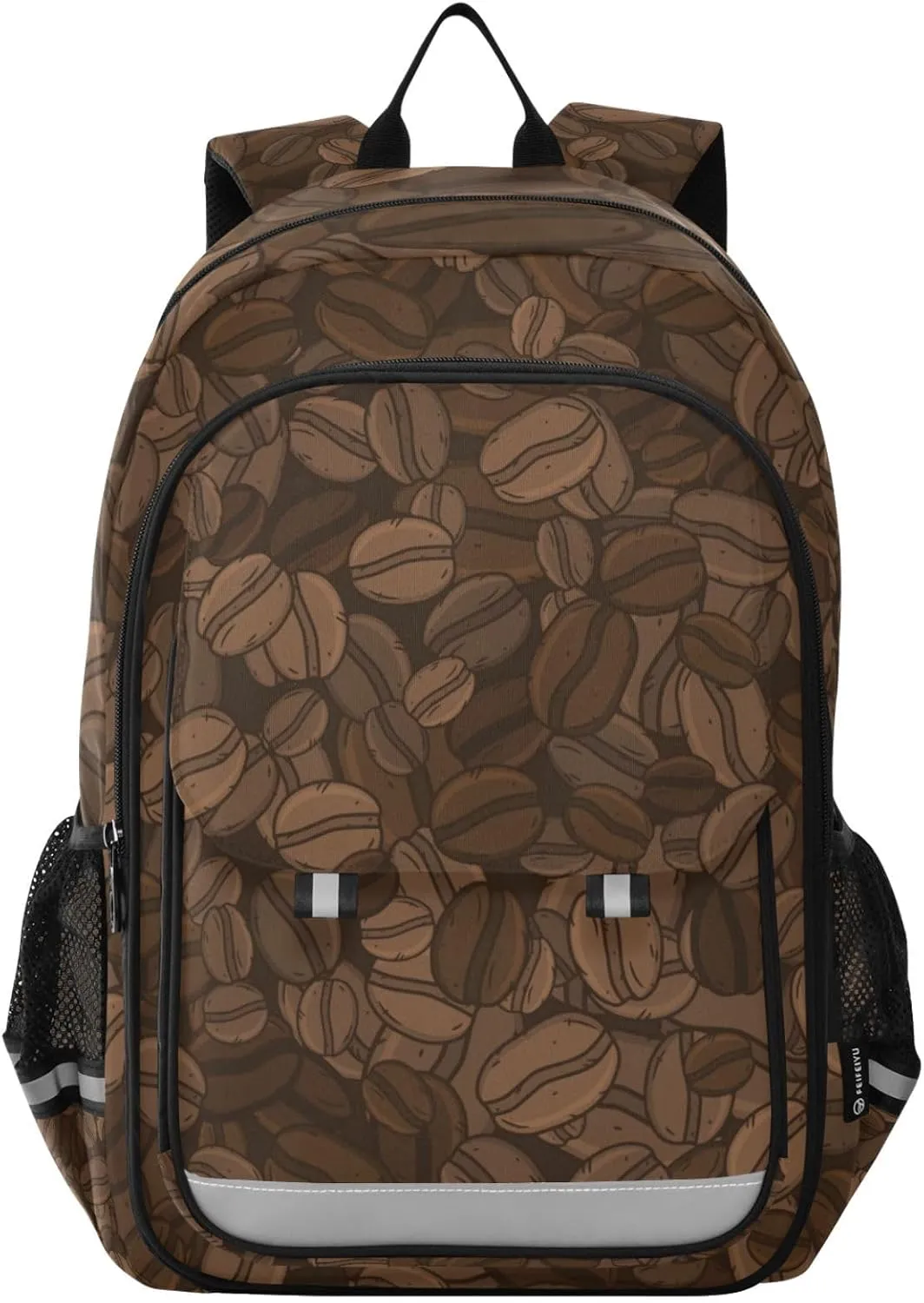 ALAZA Brown Coffee Bean Laptop Backpack Purse for Women Men School Bag 17 Inch Bookbag Student Boys Girls Travel Casual Daypack