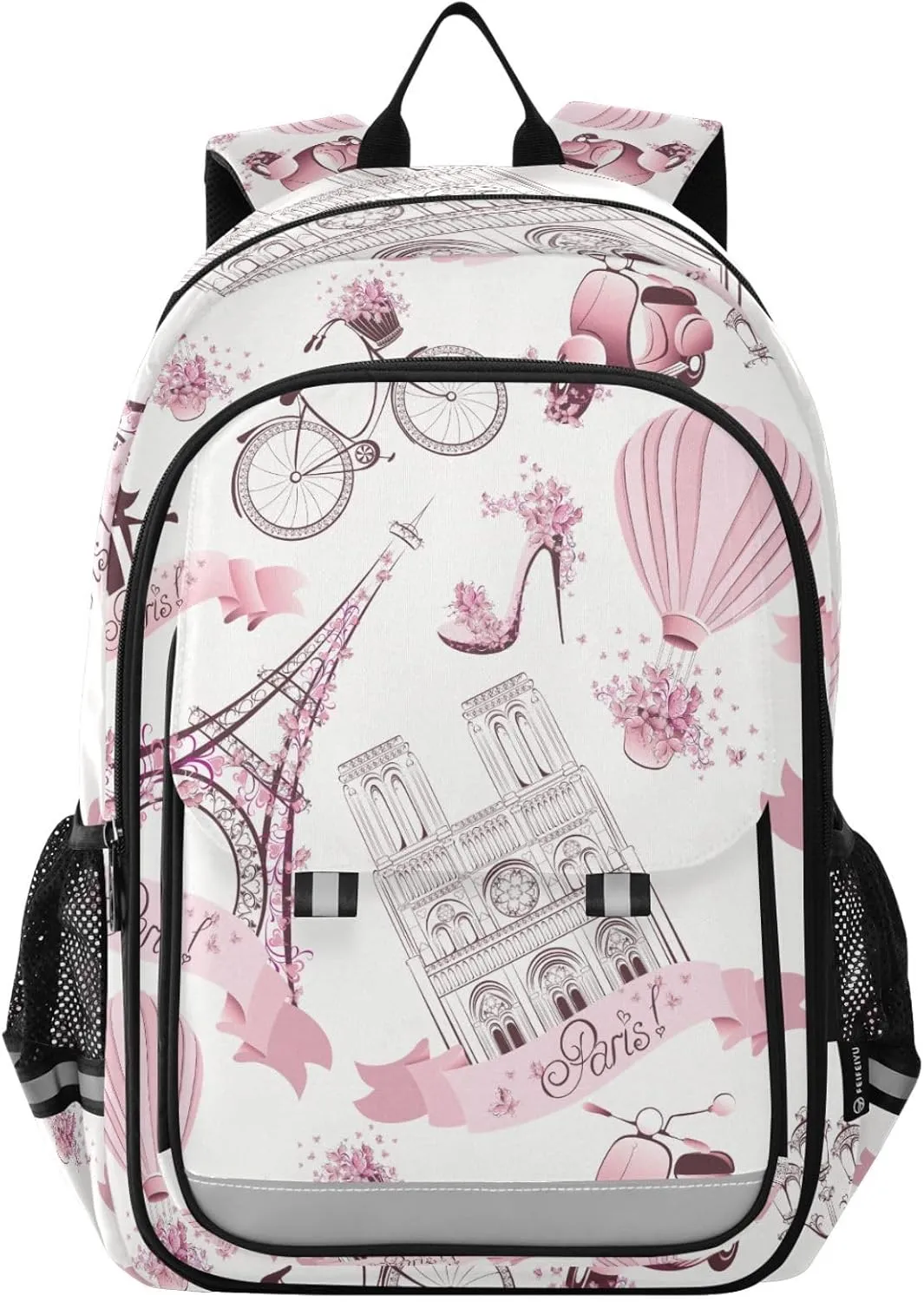 ALAZA Romantic Travel in Paris Laptop Backpack Purse for Women Men School Bag 17 Inch Bookbag Student Boys Girls Travel Casual Daypack