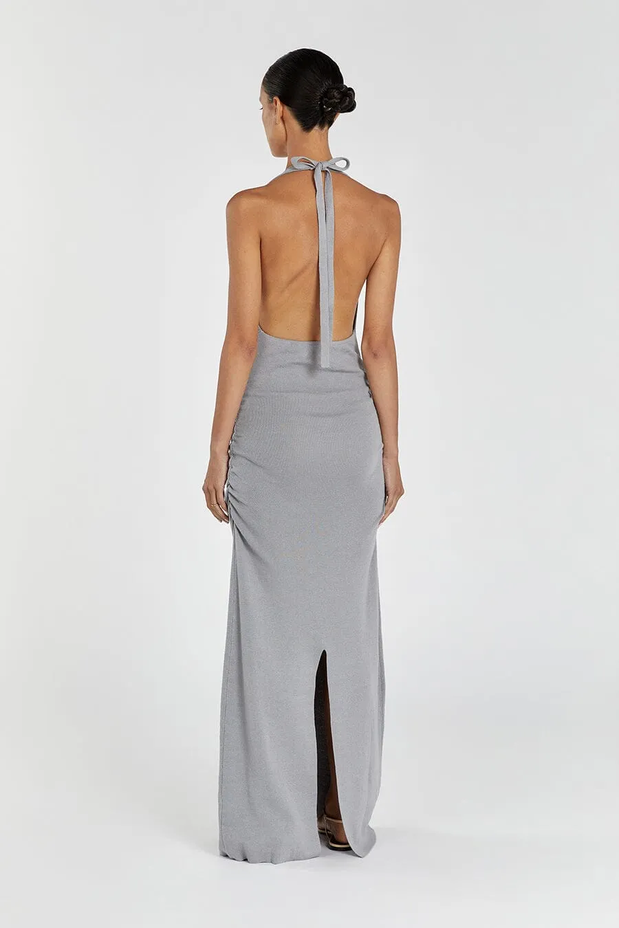 ALICE DOVE COWL NECK HALTER MIDI DRESS