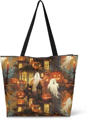 American Flag Eco-Friendly Paper Tote Bag, Ethnic Tribal Reusable Handbag Adorable Dog Animal Tote Bag for Women