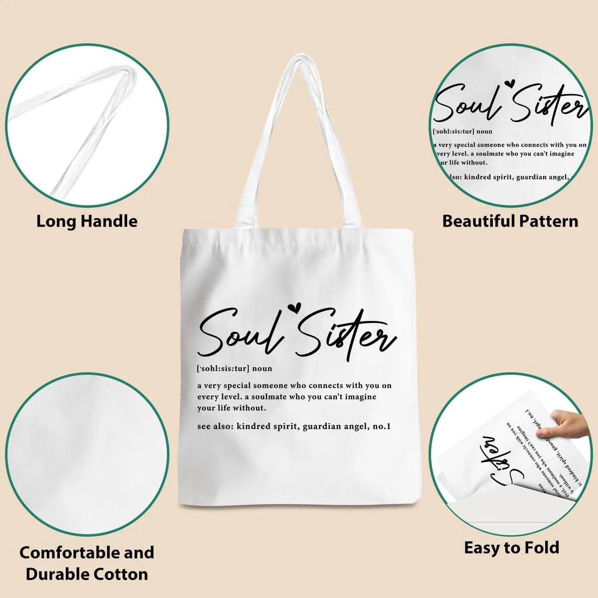 Appreciation Gifts Sunshine Gifts Soul Sister Gifts, Teacher Thank You Gifts Tote Bag Beach Bag Shopping Bags