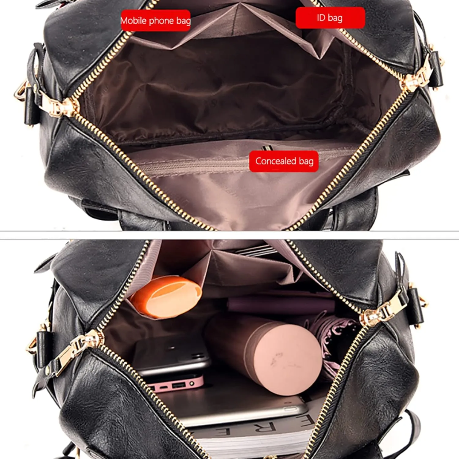 Backpack Purse Leather Shoulder Bags for Travel, Large Fashionable Designer Satchel Handbags for Women Ladies (Gray)