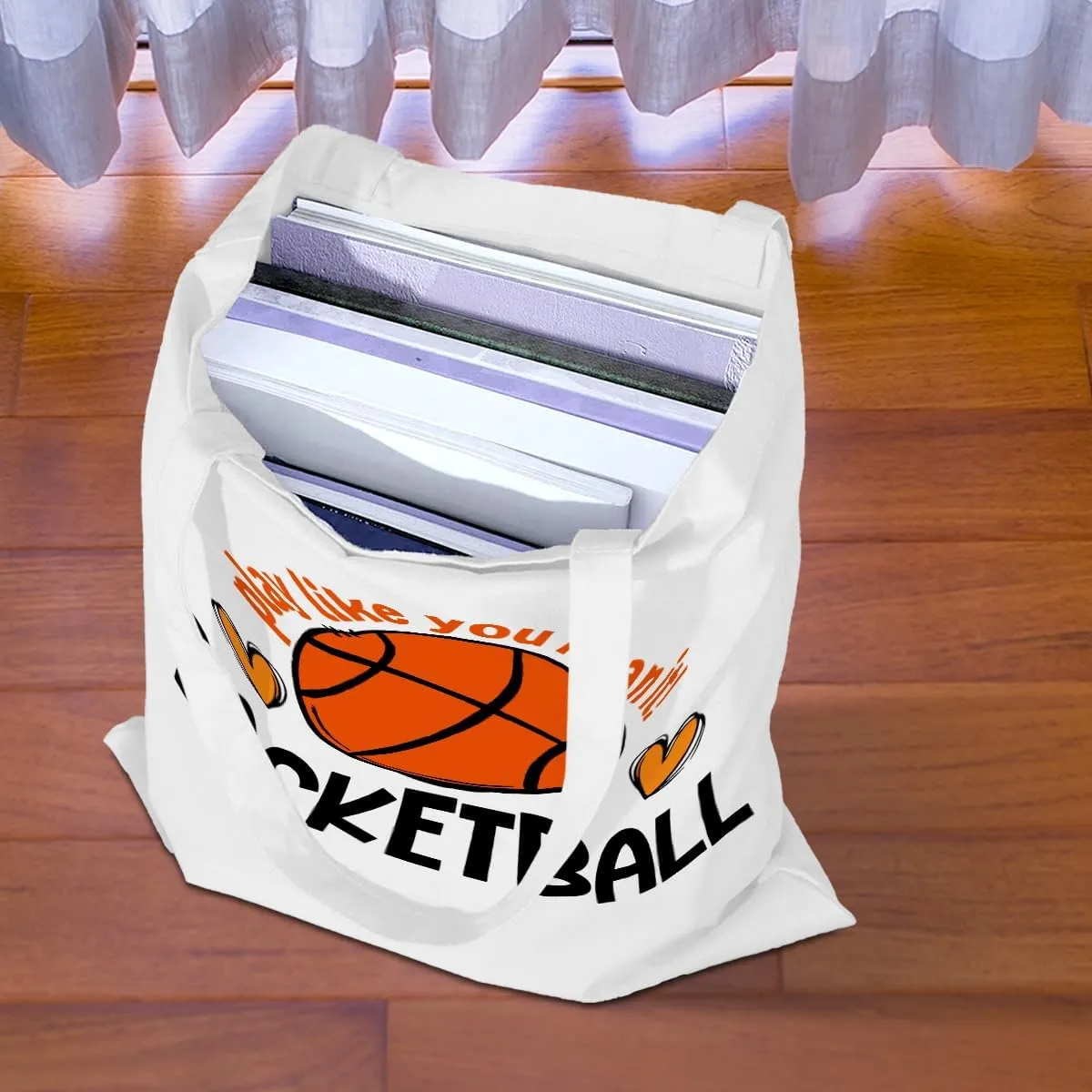 Basketball Storage Bag Sports Lovers Tote Bag, Basketball Stuff for Women Men Basketball Fans Player Daughter Son