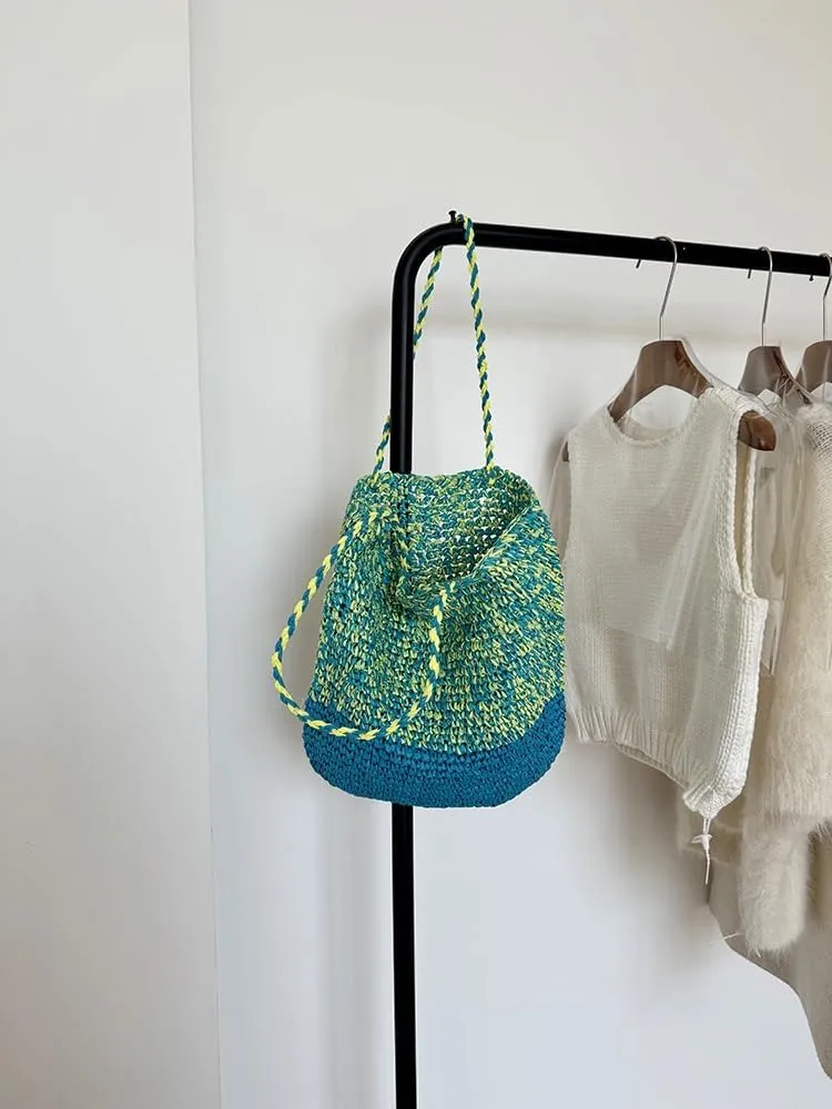 Beach Bag, Large Beach Bag for Women, Woven Straw Beach Tote Bag Waterproof, Weaving Swim Shopping Travel Bag