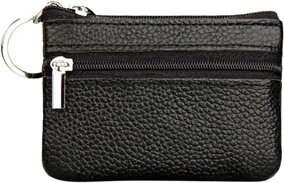 Beach Tote Bag Pouch Leather Women's Purse Zipper Wallet Small Key Mini Ring With Purse For Outdoor Beach Travel E