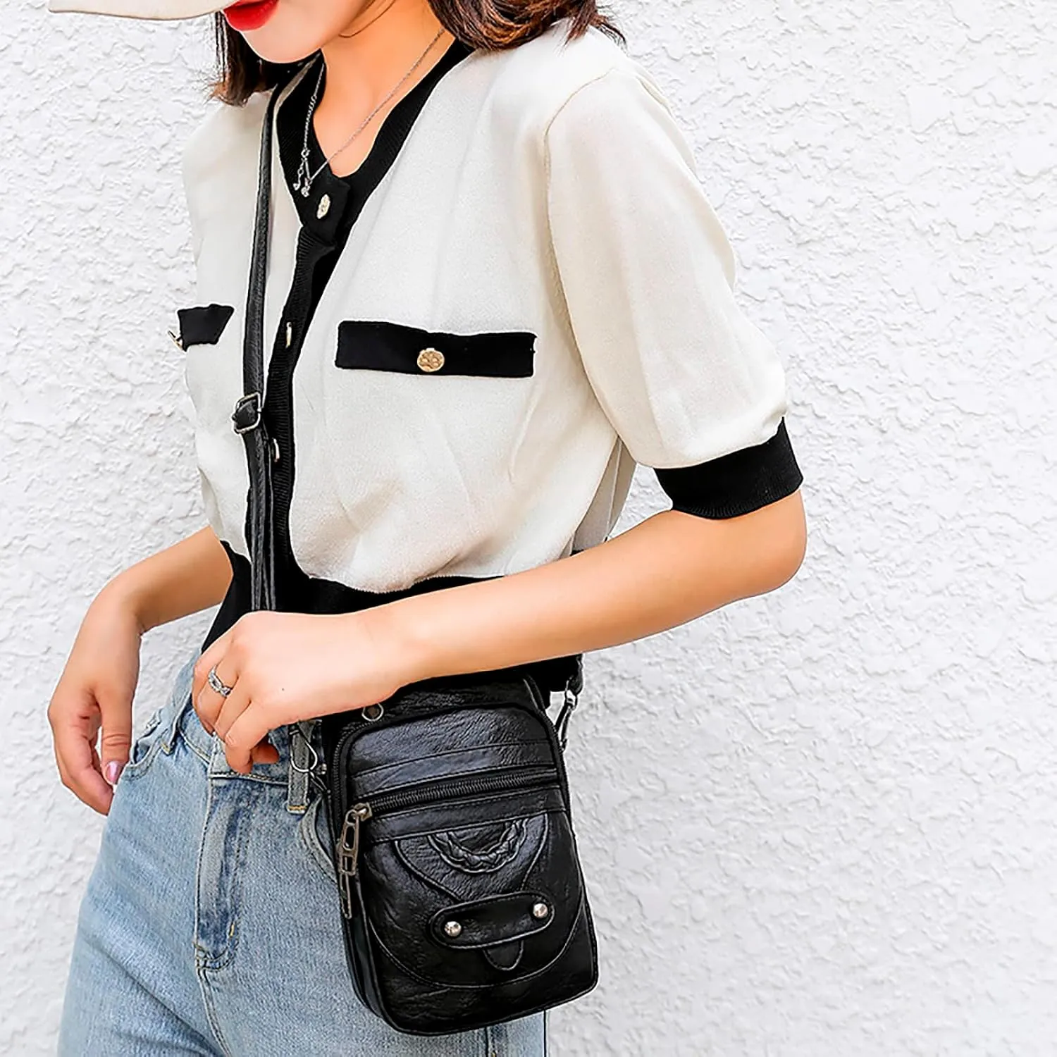 Beach Tote Bag Small Retro Zipper Cell Phone Bags Shoulder Bags Crossbody Handbags Suitable For Beach Shopping Travel F