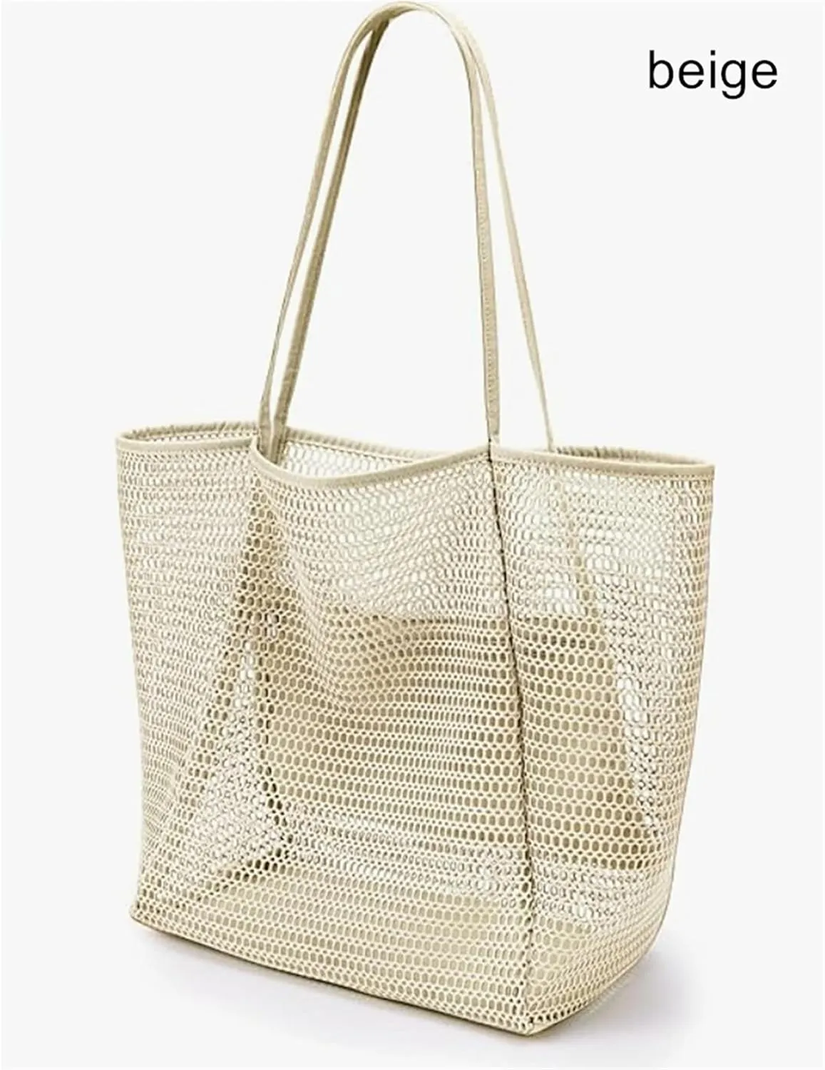 BeachNylon Mesh Tote Bag, Casual Tote Bag Hobo Women Foldable Shoulder Bag For Beach Picnic Vacation