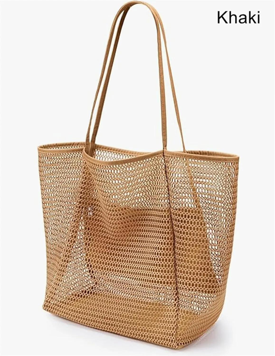 BeachNylon Mesh Tote Bag, Casual Tote Bag Hobo Women Foldable Shoulder Bag For Beach Picnic Vacation