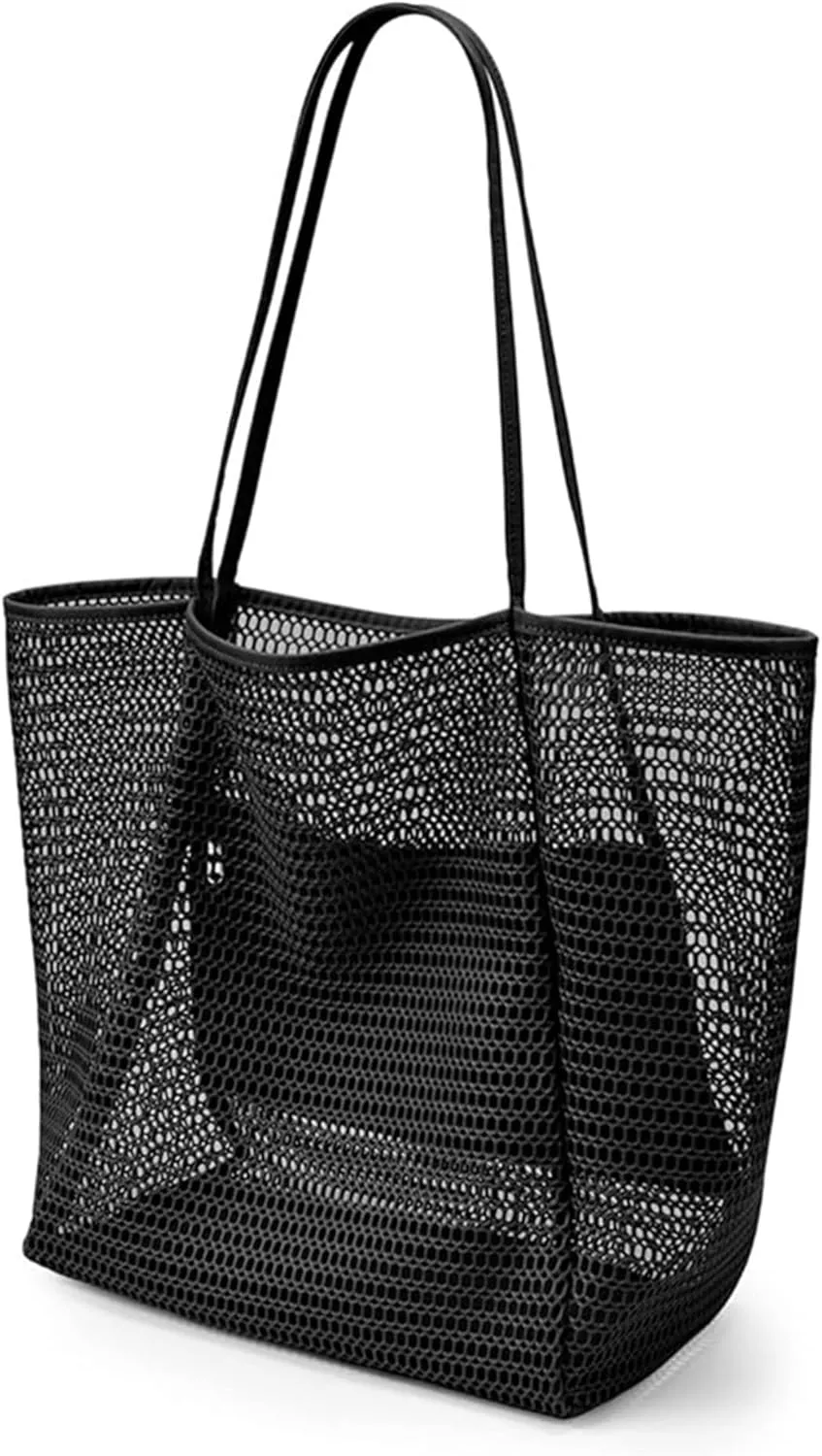 BeachNylon Mesh Tote Bag, Casual Tote Bag Hobo Women Foldable Shoulder Bag For Beach Picnic Vacation