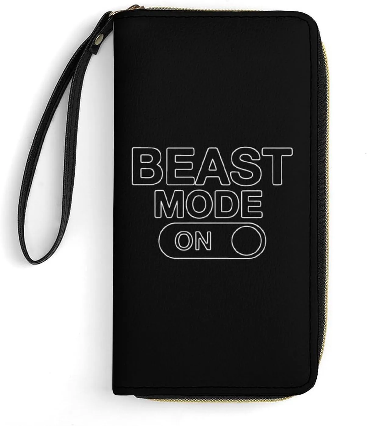 Beast Mode On Womens Wallet Zippered Long Clutch Purse Leather Handbag with Wristlet Strap