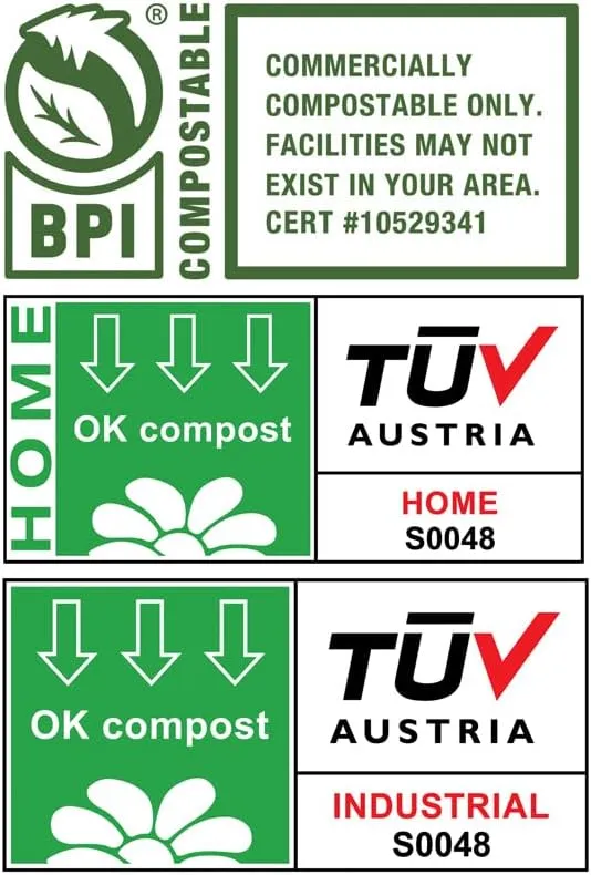 bioMat 13 Gallon Compostable Trash Bags, 50 Count, BPI Certified ASTM D6400, Compostable Tall Kitchen Garbage Bags, Trash Bags for Residual Waste