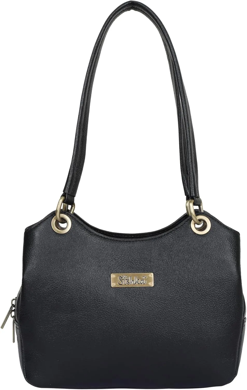 Black Genuine Leather Satchel Handbag, Large-Capacity Tote Shoulder Bag for Women, Designer Top Handle Purse,Ladies Leather Bag  H 7.75" x W 9" x D 2.75"