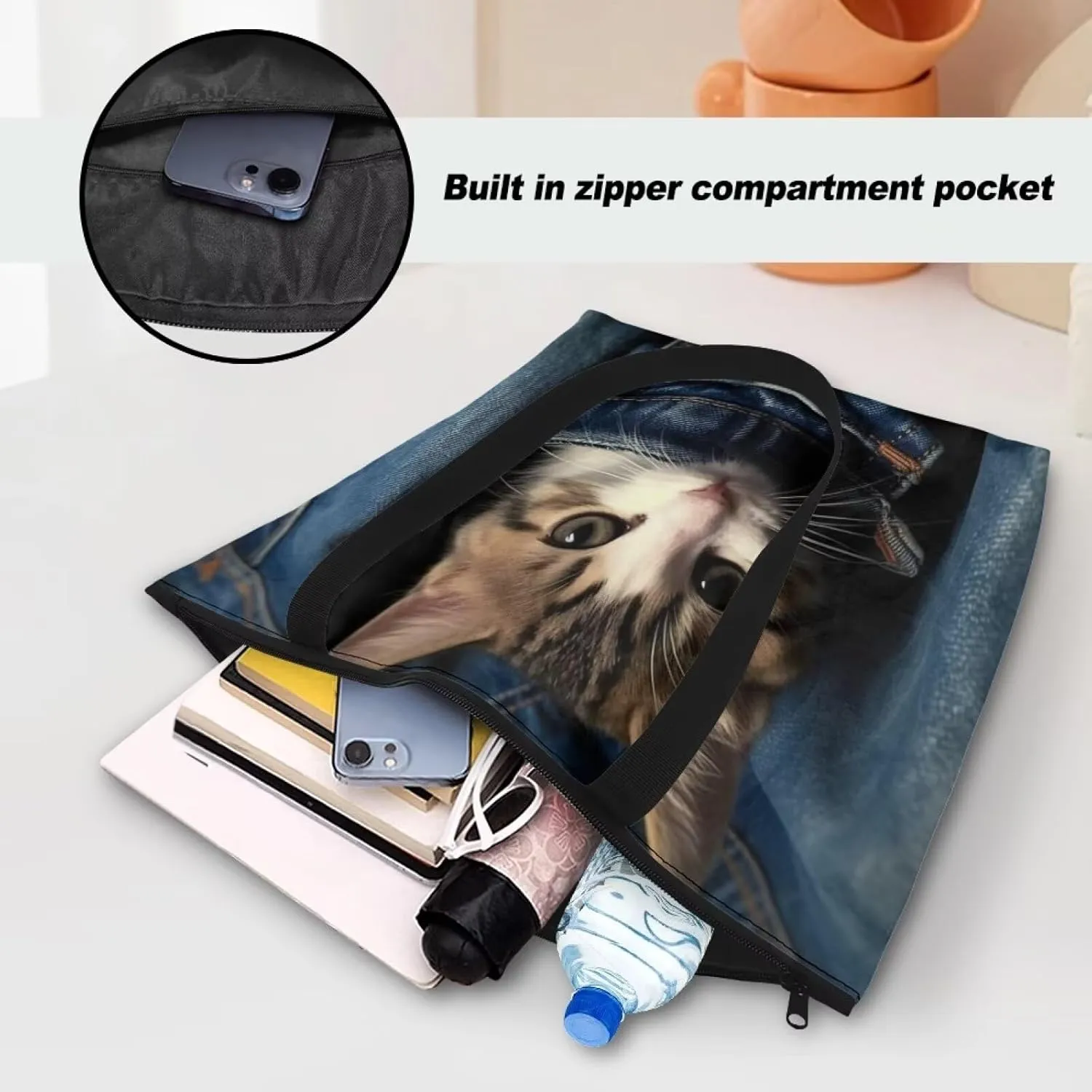 Border Collie Dog Women Handbag, Corgi Dog Shoulder Bag, Halloween Skull Spider Web Eco-Friendly Paper Tote Bags