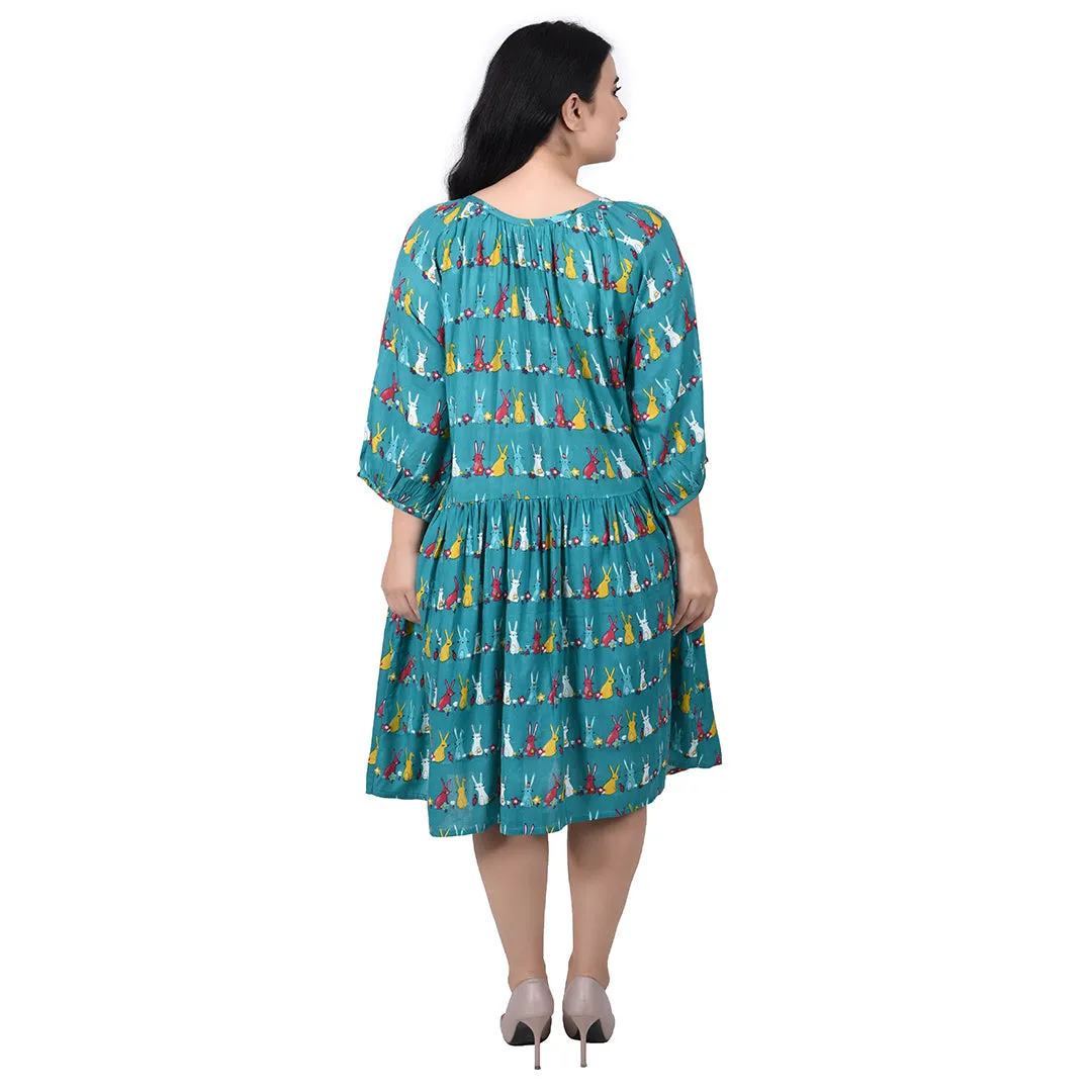 Bunnies Gathered Dress Size 12-30 F12