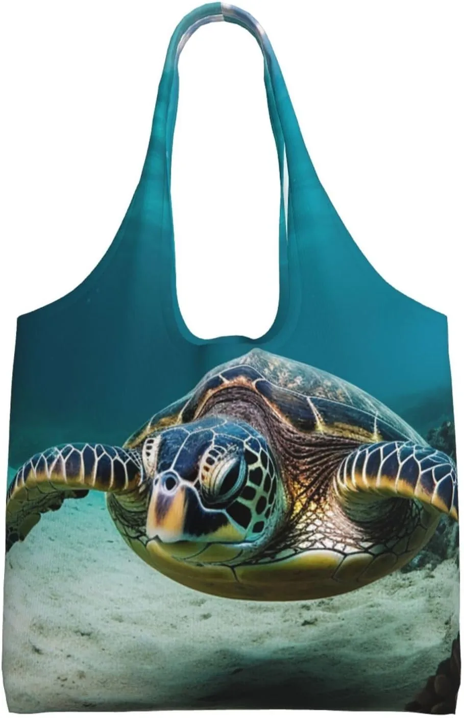 Canvas Tote Bag for Women Purse Underwater Diving Sea Turtle Handbags Totes Crossbody Shoulder Shopping Bag