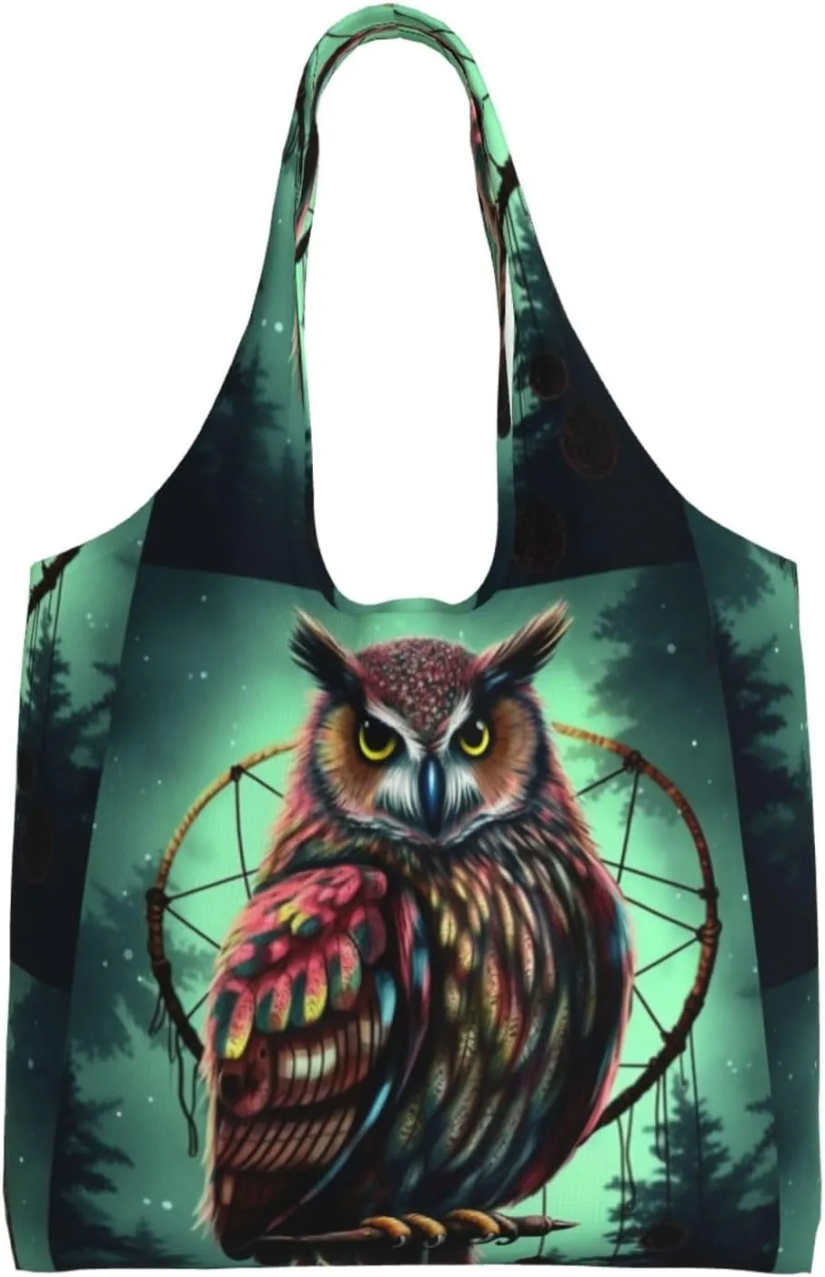 Canvas Tote Bag for Women Shoulder Tote Purse Reusable Grocery Bag Owl Aesthetic Shopping Bags