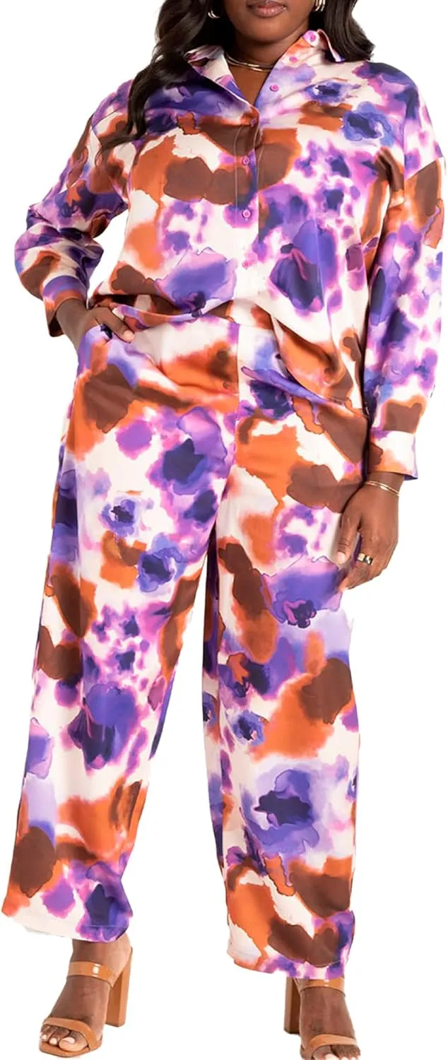 Catherines Women's Plus Size Petite Refined Wide Leg Pant