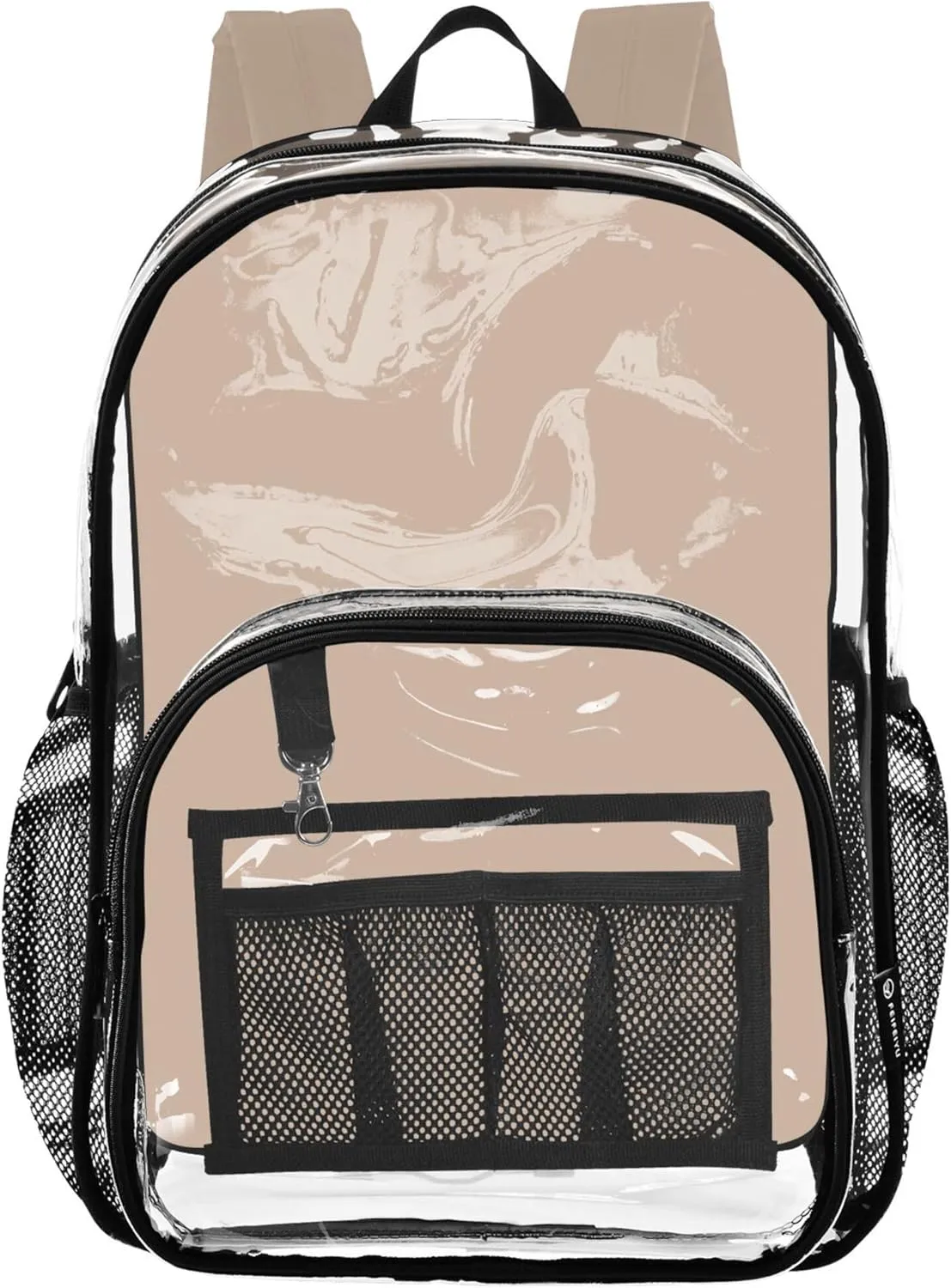 CHIFIGNO Plain Bisque Solid Color Girls Bag, Clear Plastic Bag, Transparent Bag, Clear School Backpack