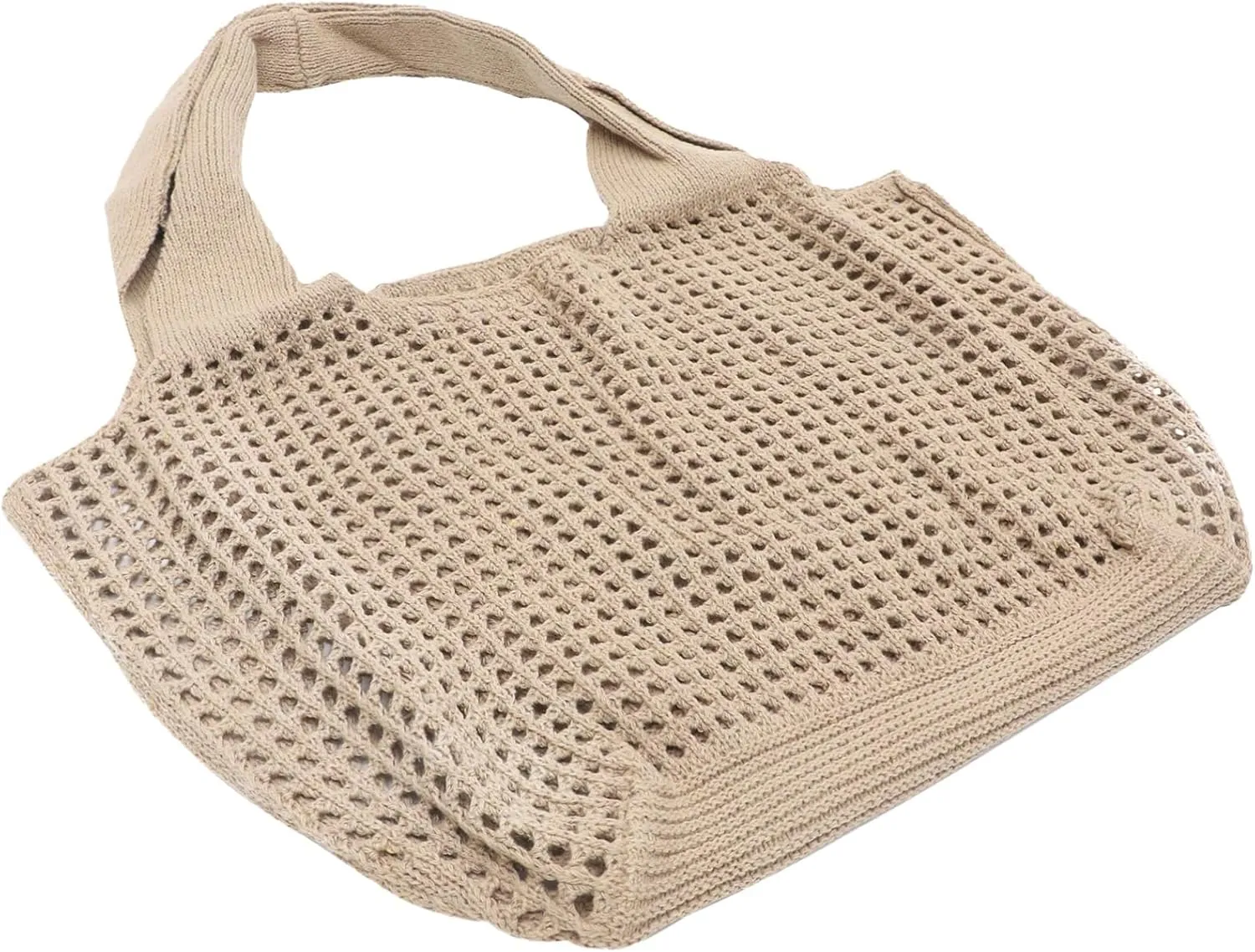 Crochet Mesh Beach Bag for Women Capacity Summer Tote Handbag Durable Design for Daily Essentials for