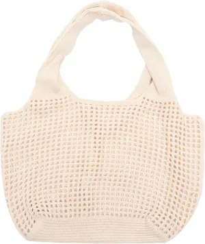 Crochet Mesh Beach Bag for Women Capacity Summer Tote Handbag Durable Design for Daily Essentials for