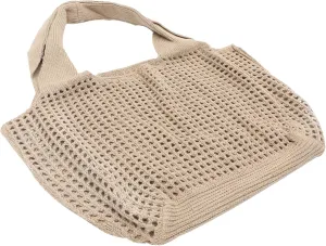 Crochet Mesh Beach Bag for Women Capacity Summer Tote Handbag Durable Design for Daily Essentials for