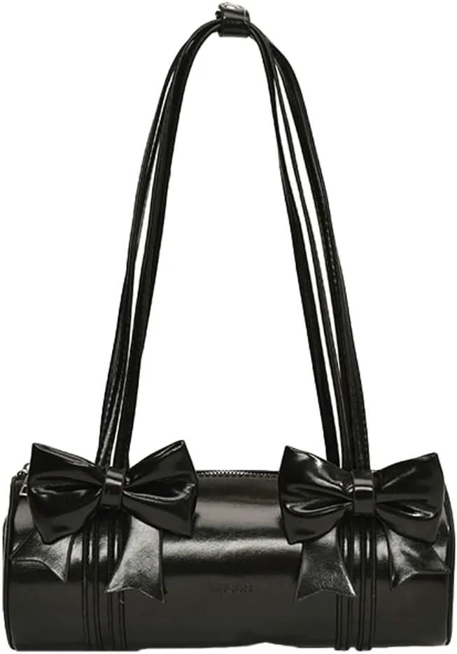 Cute Vegan Leather Shoulder Bag for Women Small Y2k Bowknot Handbags Crossbody Purse Top Handle Satchels 2025