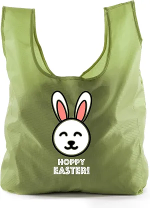Easter Basket Bags, Bulk Reusable Grocery Bags, Easter Egg Hunt Tote Bags - Hoppy Easter