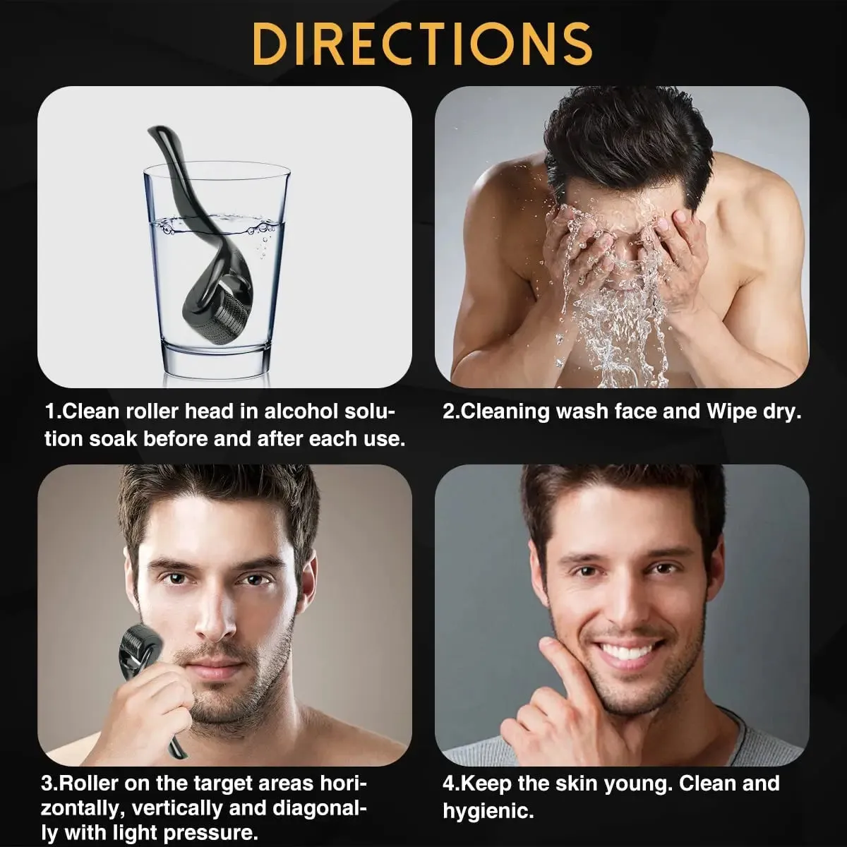 Facial Hair Growth Derma Roller 0.2mm to 0.3mm Needles