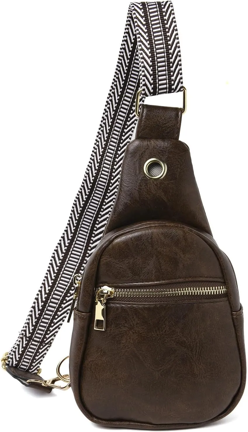 Fashion Chest Bags Soft Leather Texture Crossbody Bags Large Capacity Simple Retro Shoulder Bag Travel (Khaki, One Size)