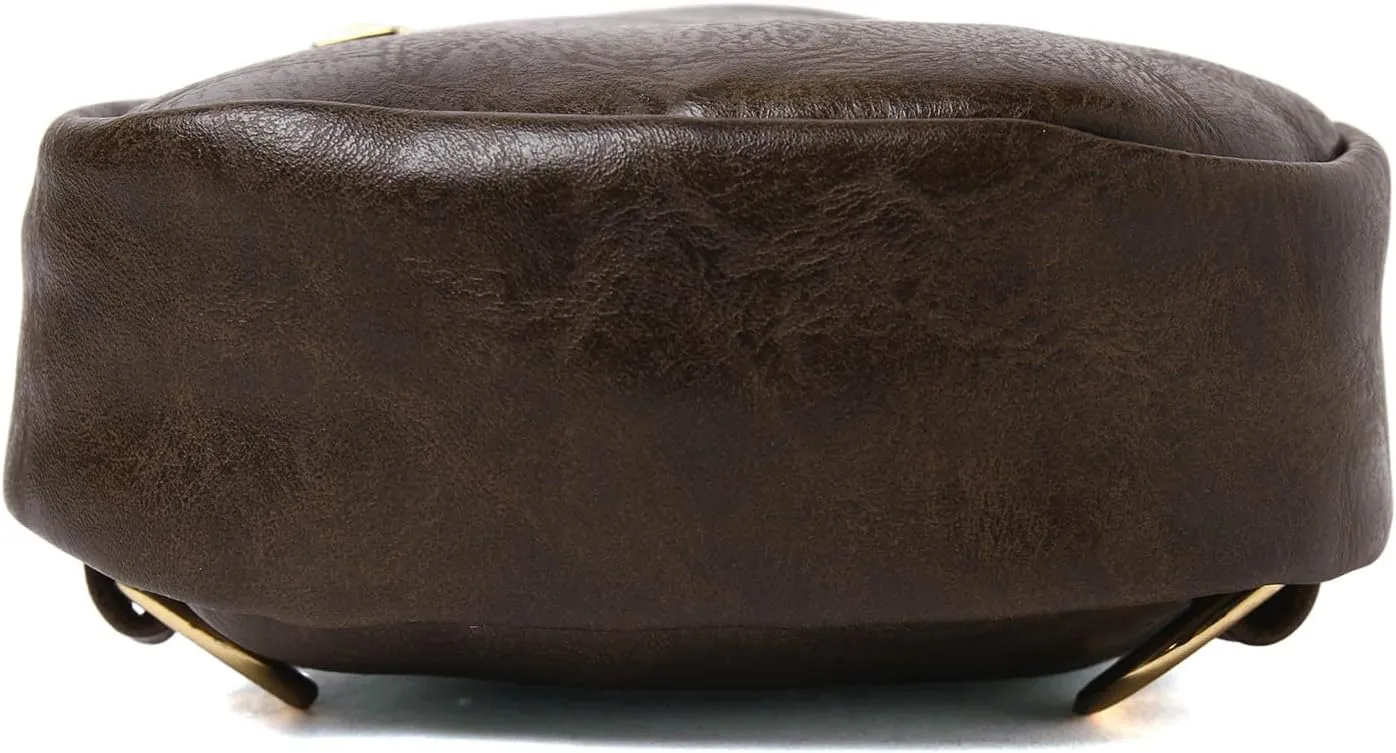 Fashion Chest Bags Soft Leather Texture Crossbody Bags Large Capacity Simple Retro Shoulder Bag Travel (Khaki, One Size)