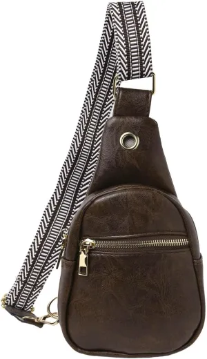 Fashion Chest Bags Soft Leather Texture Crossbody Bags Large Capacity Simple Retro Shoulder Bag Travel (Khaki, One Size)