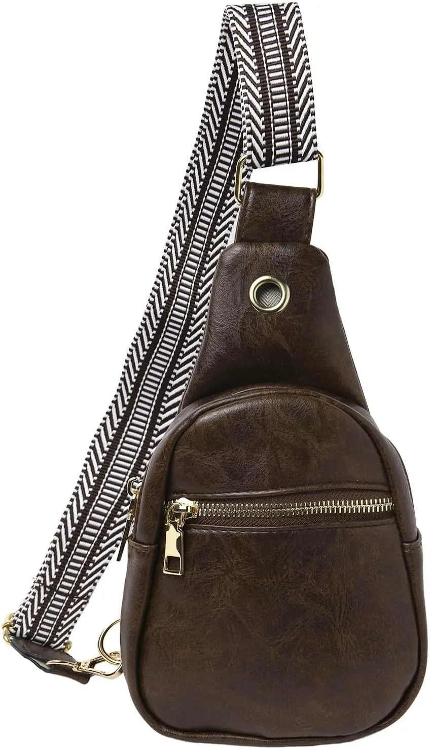 Fashion Chest Bags Soft Leather Texture Crossbody Bags Large Capacity Simple Retro Shoulder Bag Travel (Khaki, One Size)
