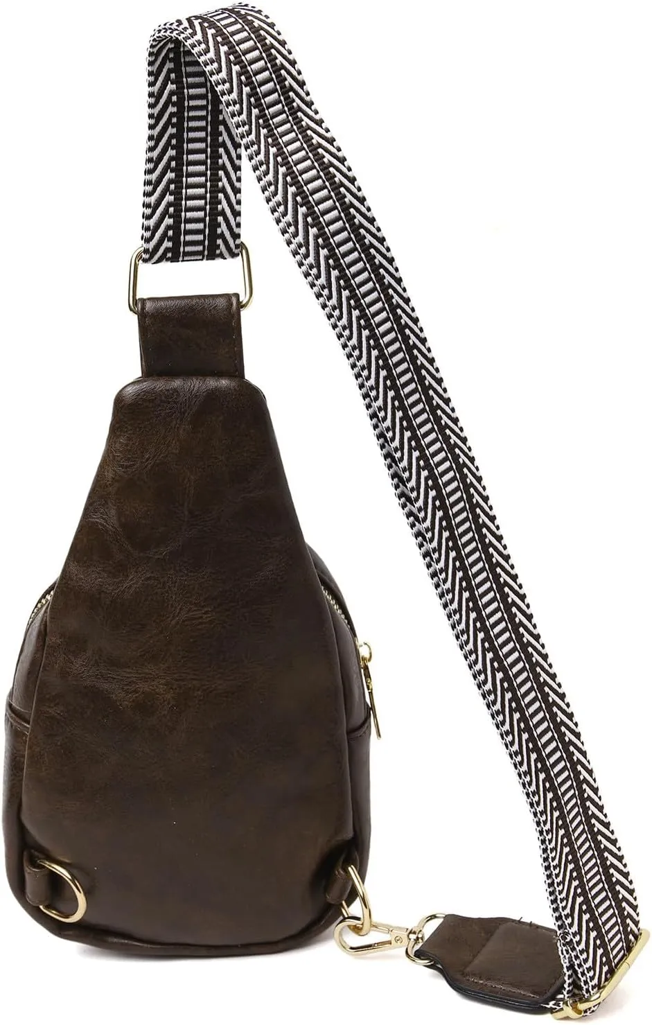 Fashion Chest Bags Soft Leather Texture Crossbody Bags Large Capacity Simple Retro Shoulder Bag Travel (Khaki, One Size)