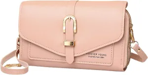 Fashion Classic Women's Mobile Phone Bag Snap Button Hood One Shoulder Double Layer Wallet Crossbody Bag Kids (One Size)