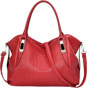Fashionable And Simple Women's Large Capacity Soft Leather Texture Casual Crossbody Bag Bag Purse (Red, One Size)