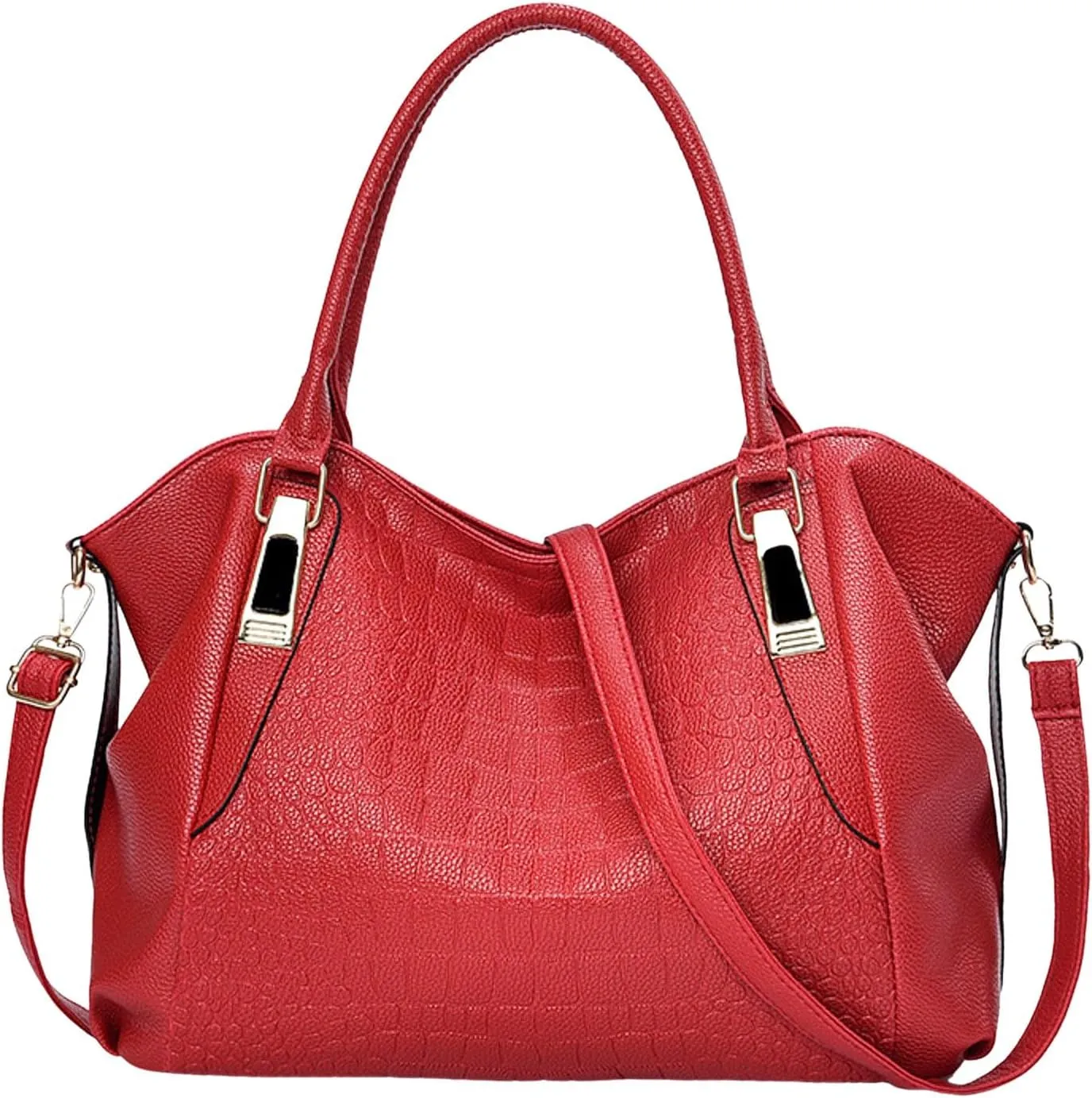 Fashionable And Simple Women's Large Capacity Soft Leather Texture Casual Crossbody Bag Bag Purse (Red, One Size)
