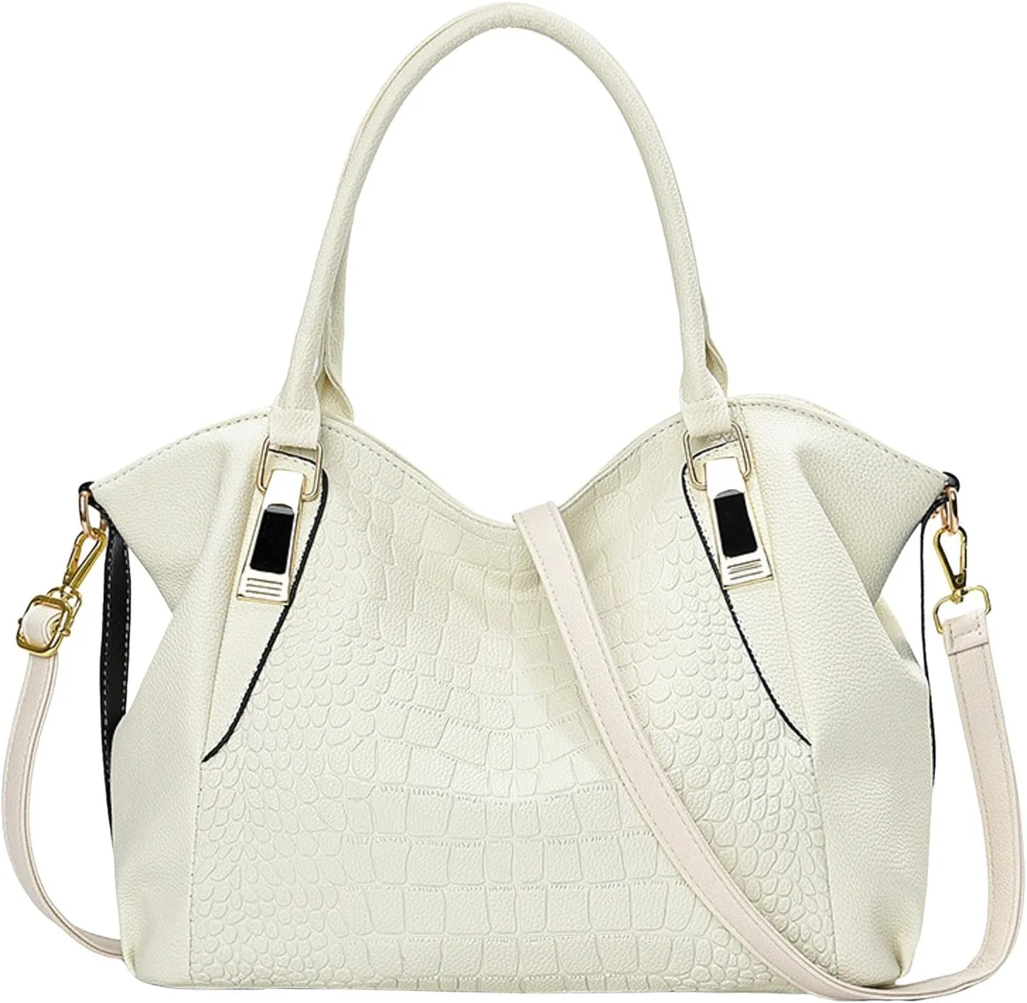 Fashionable And Simple Women's Large Capacity Soft Leather Texture Casual Crossbody Bag School Bag (White, One Size)